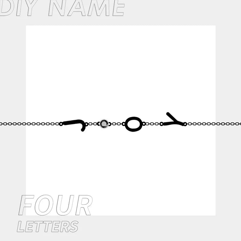 Personalized Letter Name Birthstone Bracelet