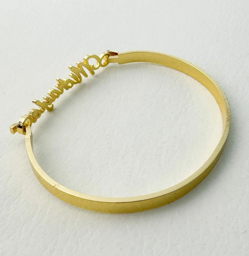 Personalized 18k Gold Plated Stainless Steel Name Bracelet