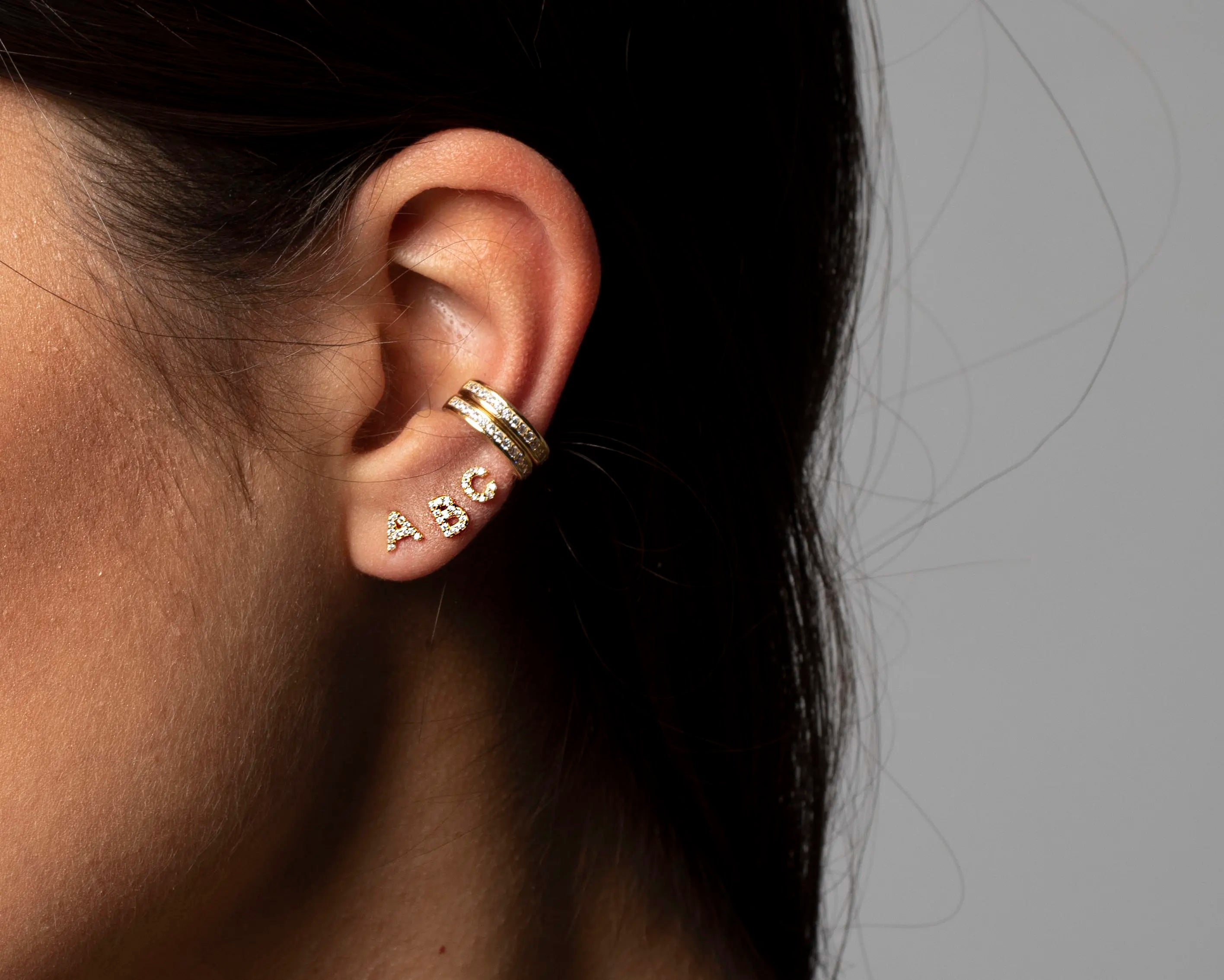 Gepersonaliseerde AZ Zircon Alfabet Oorstekers