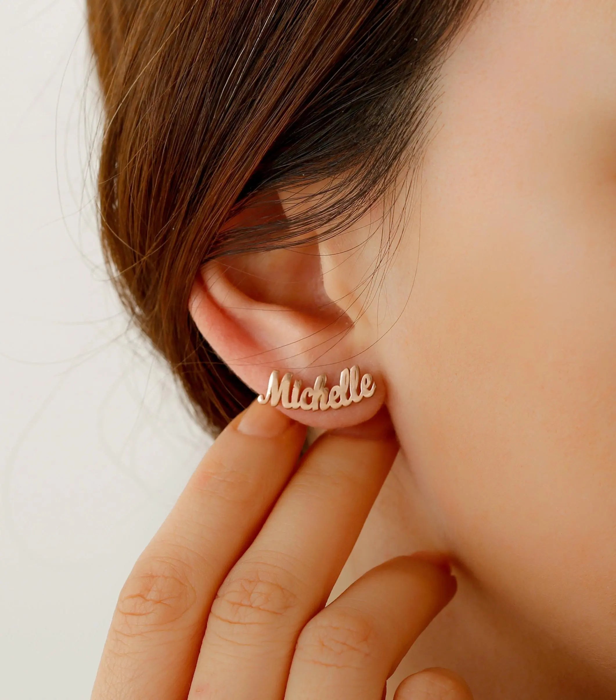 Gepersonaliseerde roestvrijstalen oorbellen, verguld