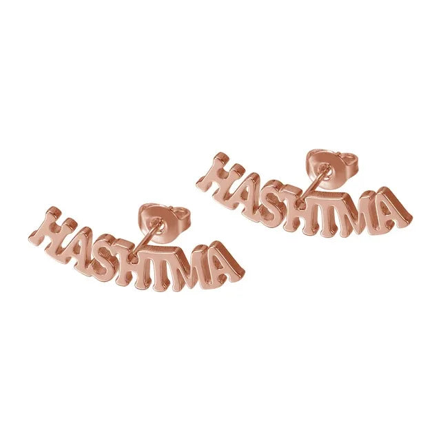 Gepersonaliseerde roestvrijstalen oorbellen, verguld