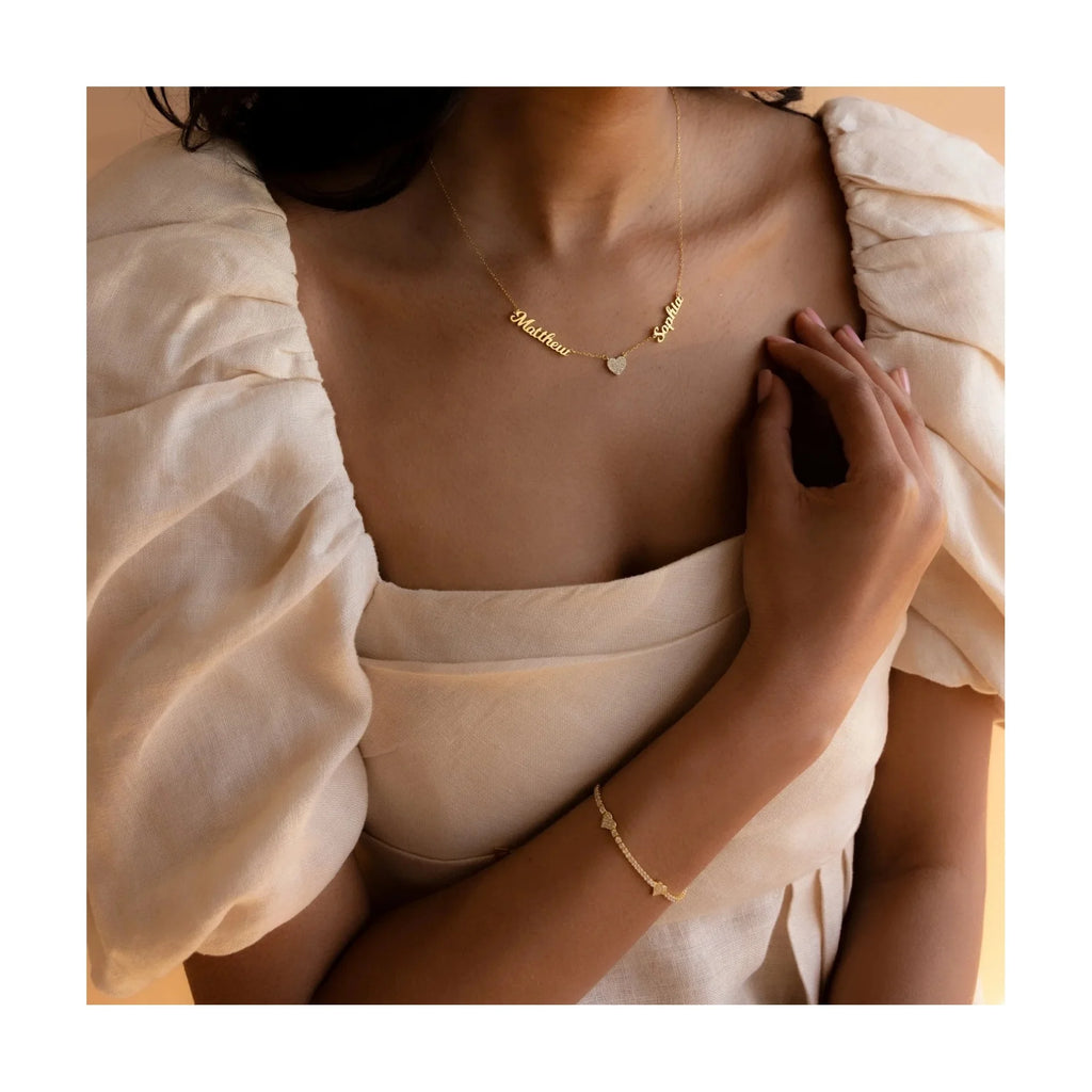 Personalisierte Namenskette in Herzform