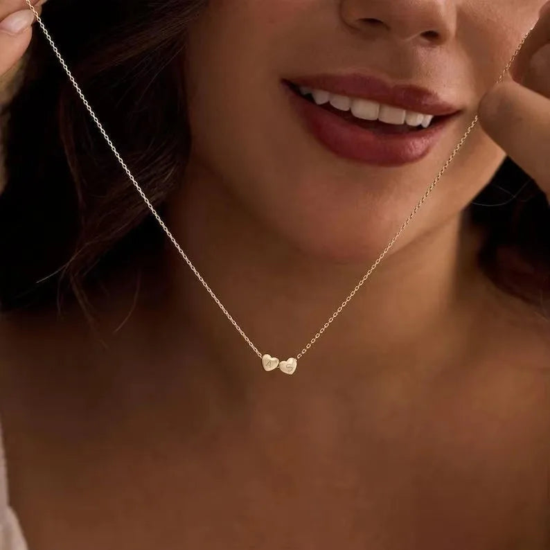 Luxe gepersonaliseerde hartvormige hangerketting