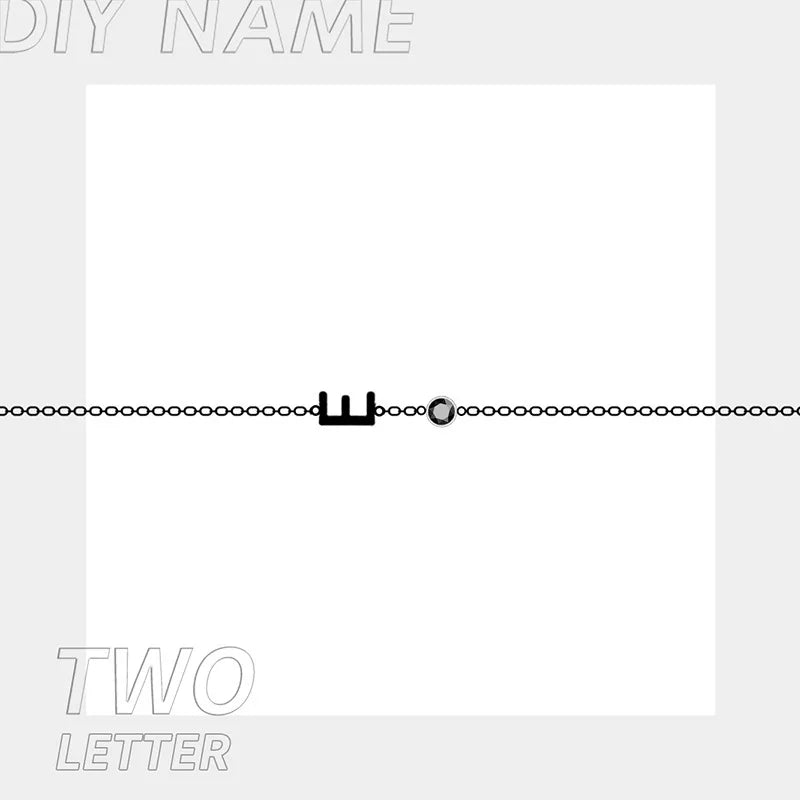 Personalized Letter Name Birthstone Bracelet