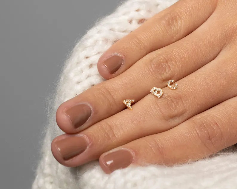 Gepersonaliseerde AZ Zircon Alfabet Oorstekers