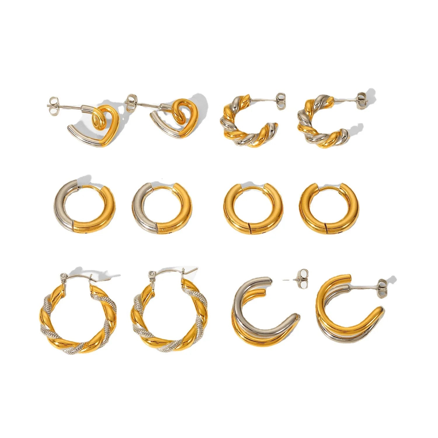 Twist Rope Hoop Earrings – 18K Gold Plated