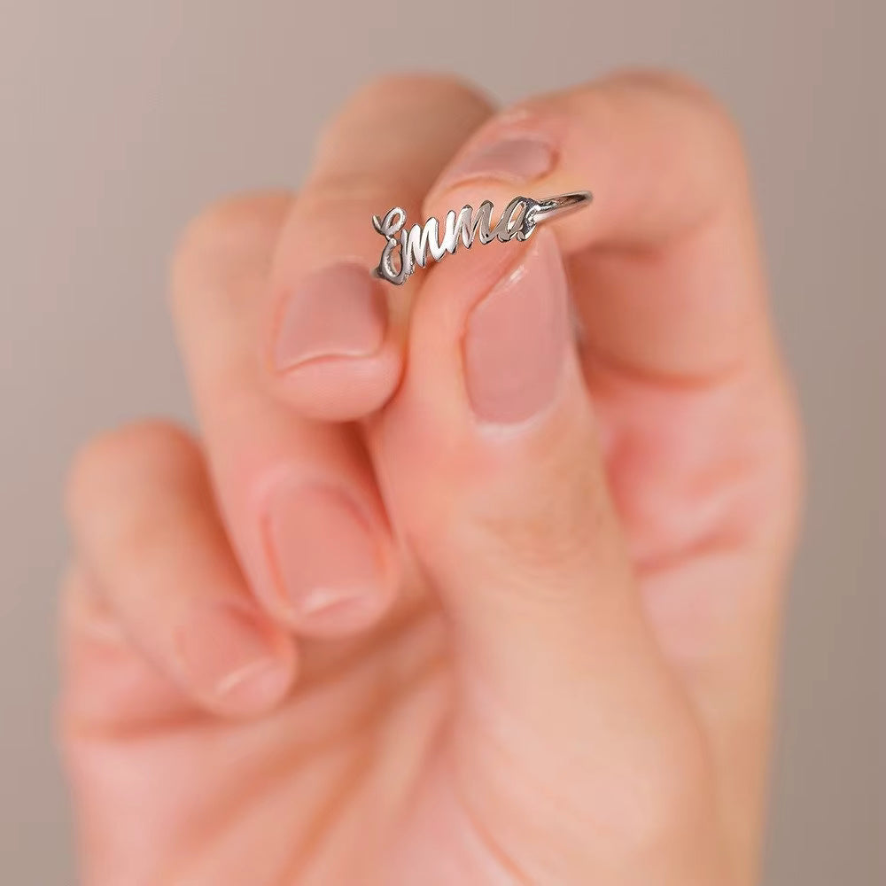 Gepersonaliseerde naamring – 18-karaats verguld